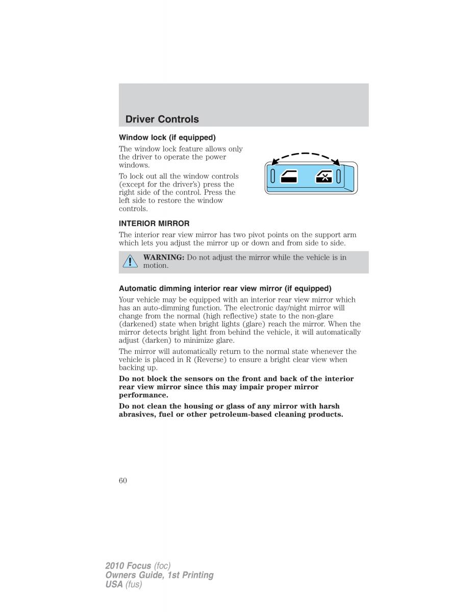 Ford Focus II 2 owners manual / page 60