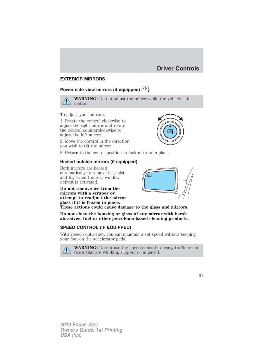 Ford Focus II 2 owners manual / page 61