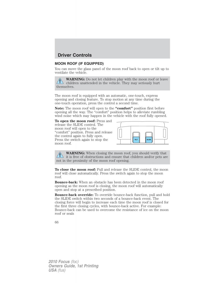 Ford Focus II 2 owners manual / page 66