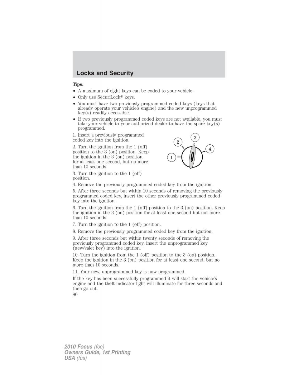 Ford Focus II 2 owners manual / page 80