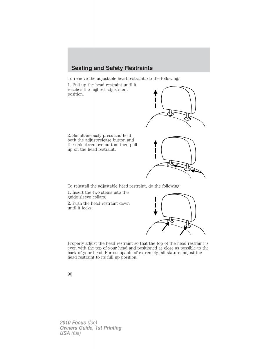 Ford Focus II 2 owners manual / page 90