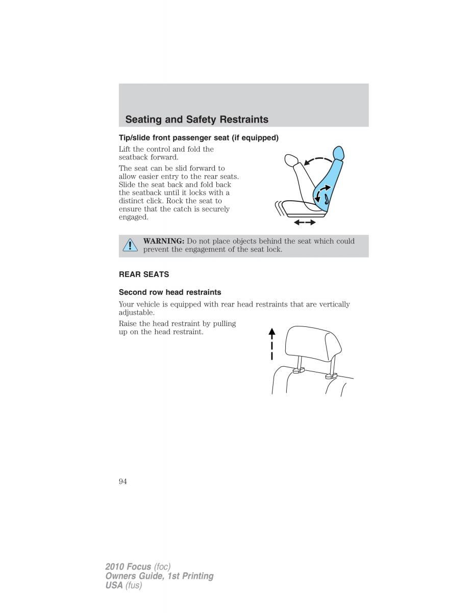 Ford Focus II 2 owners manual / page 94