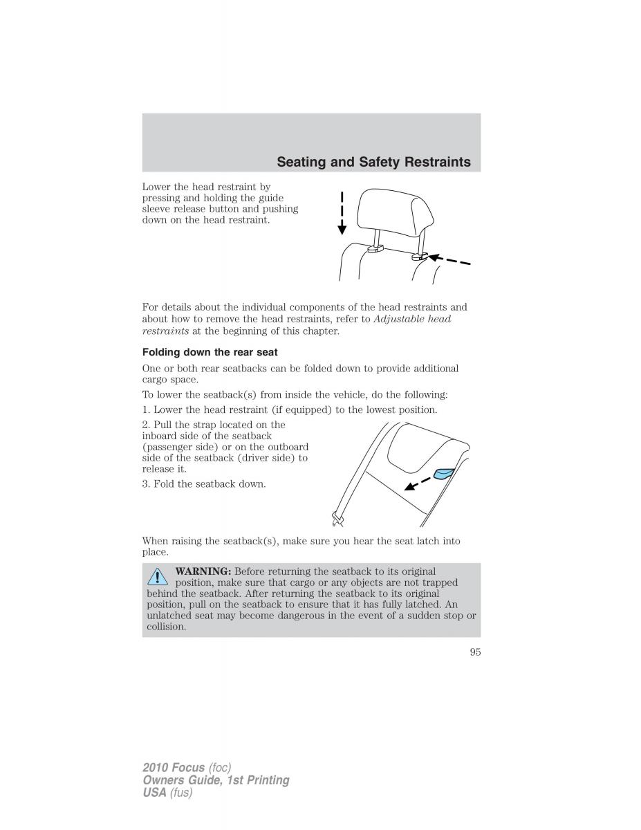 Ford Focus II 2 owners manual / page 95