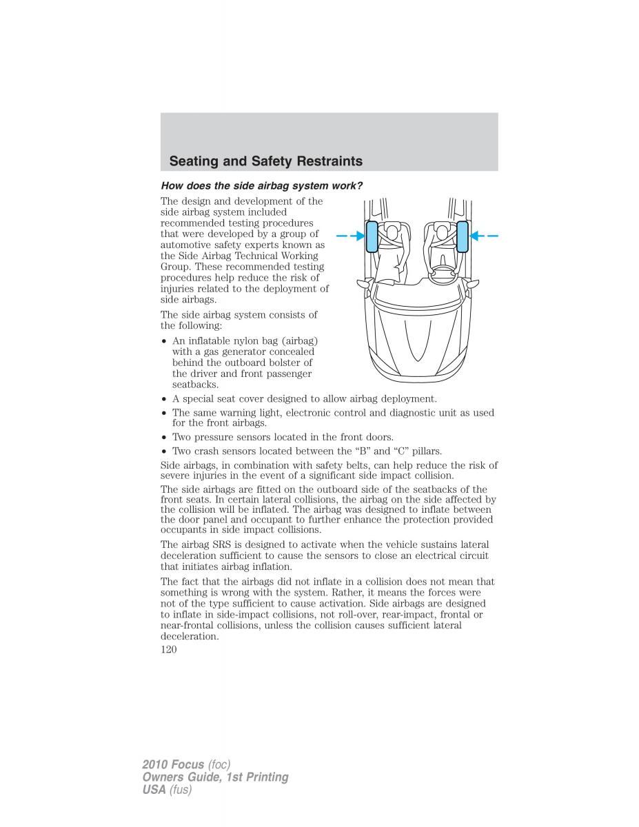 Ford Focus II 2 owners manual / page 120