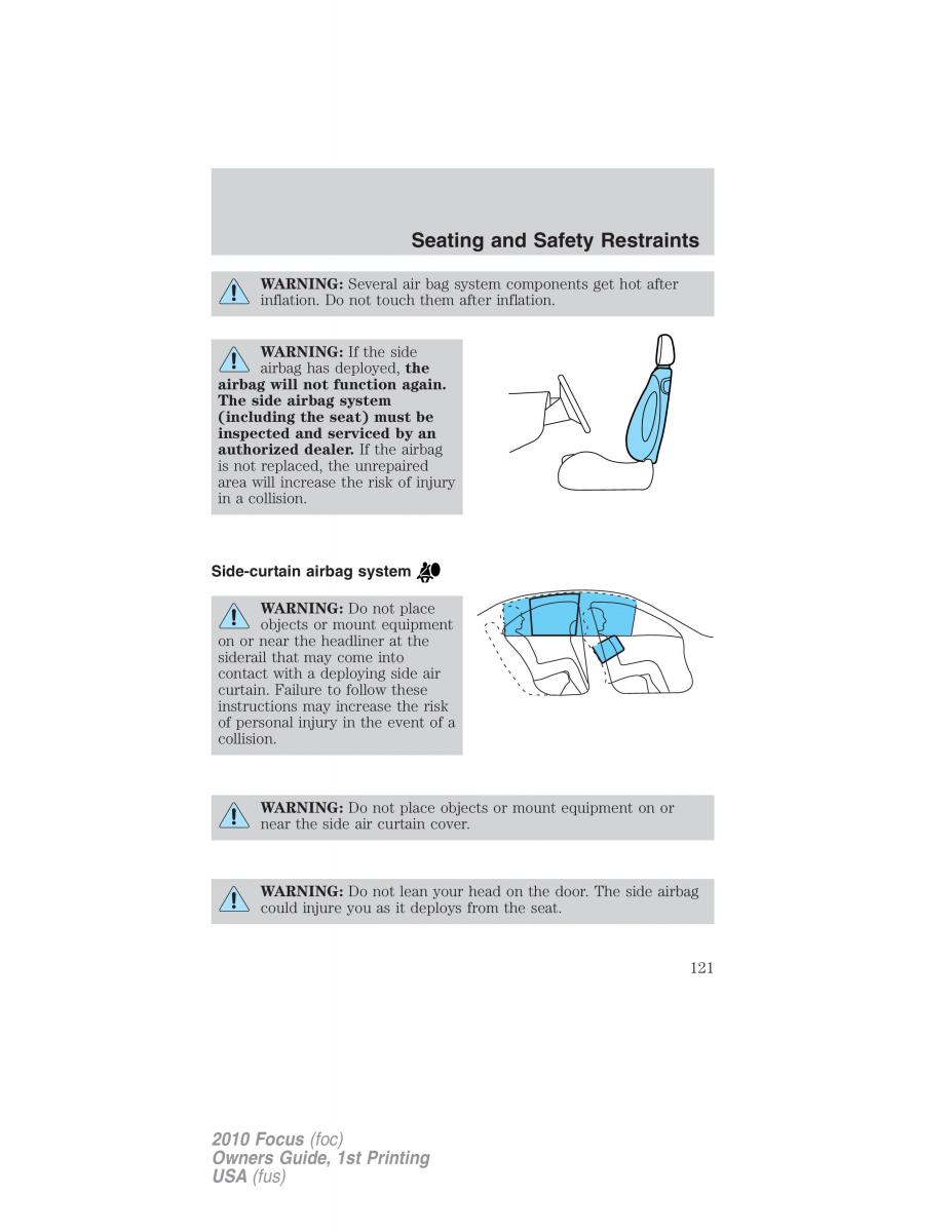 Ford Focus II 2 owners manual / page 121