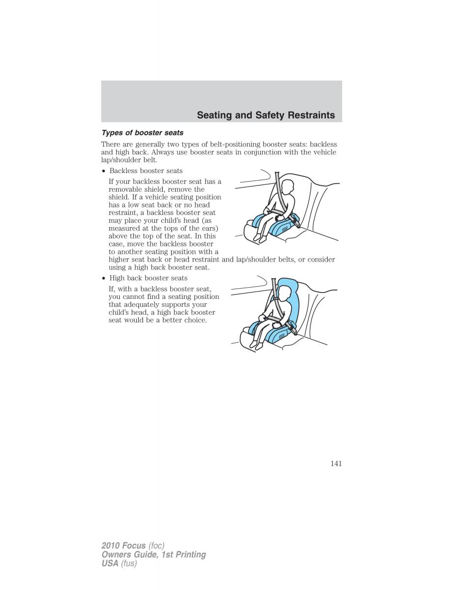 Ford Focus II 2 owners manual / page 141