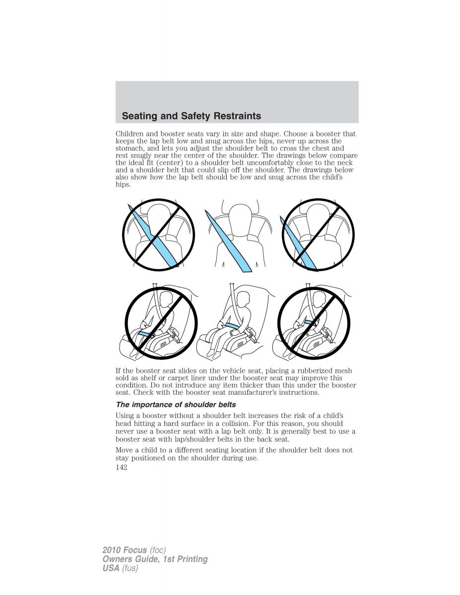 Ford Focus II 2 owners manual / page 142