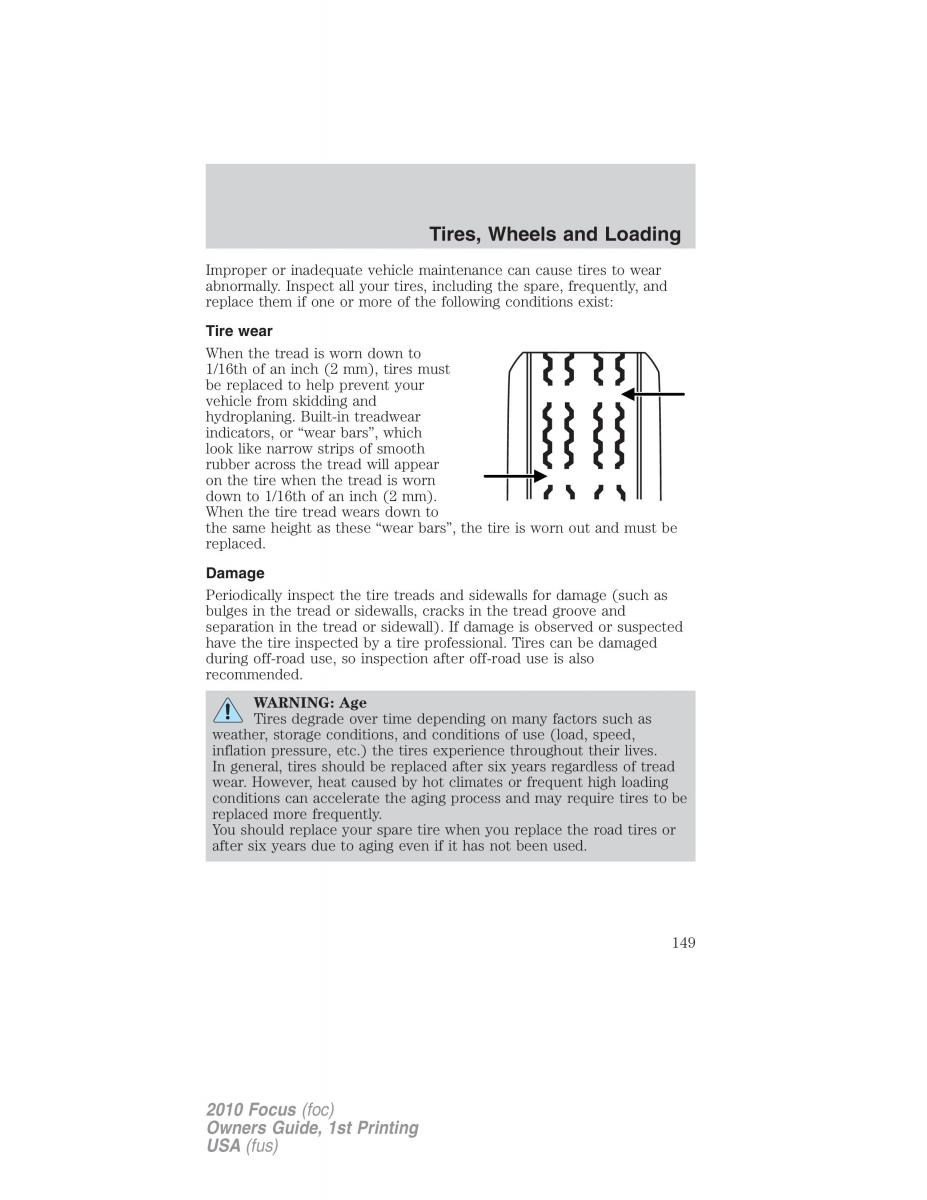 Ford Focus II 2 owners manual / page 149