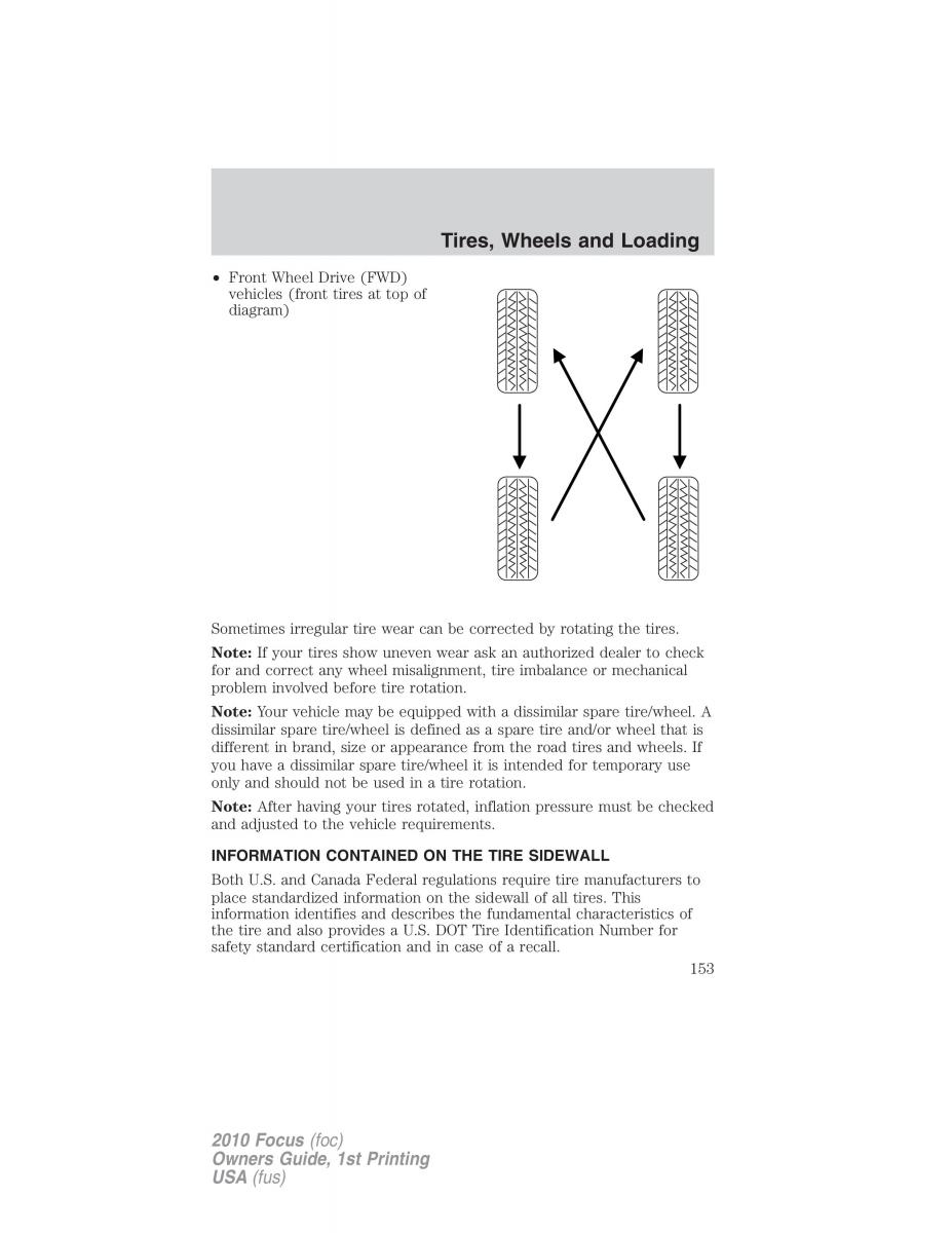 Ford Focus II 2 owners manual / page 153