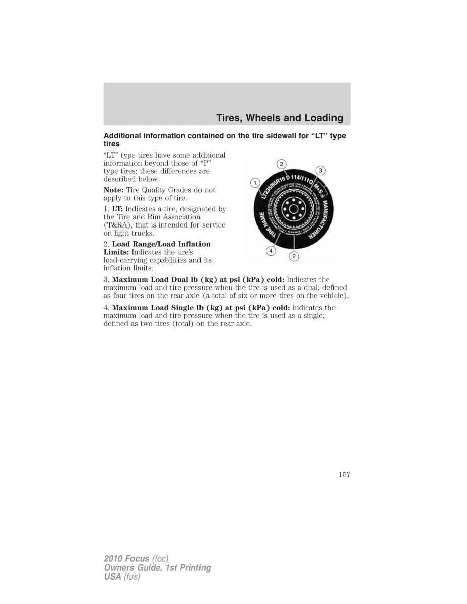 Ford Focus II 2 owners manual / page 157