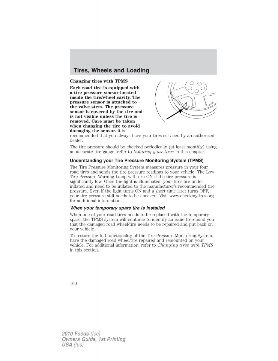 Ford Focus II 2 owners manual / page 160