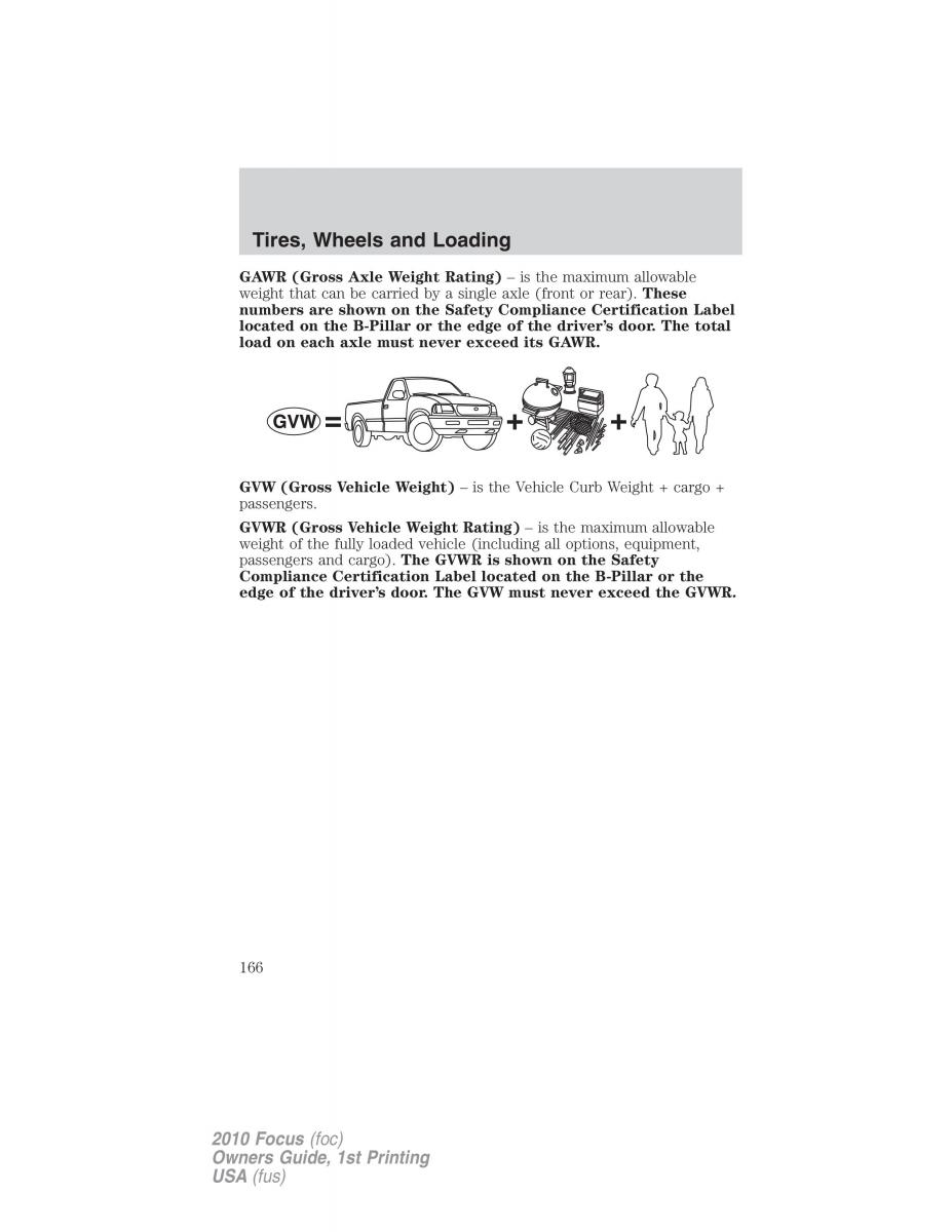 Ford Focus II 2 owners manual / page 166