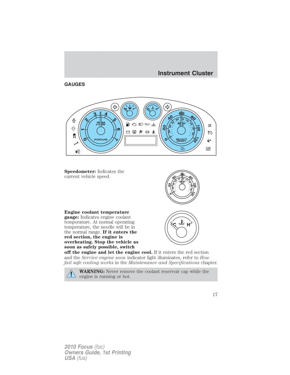 Ford Focus II 2 owners manual / page 17