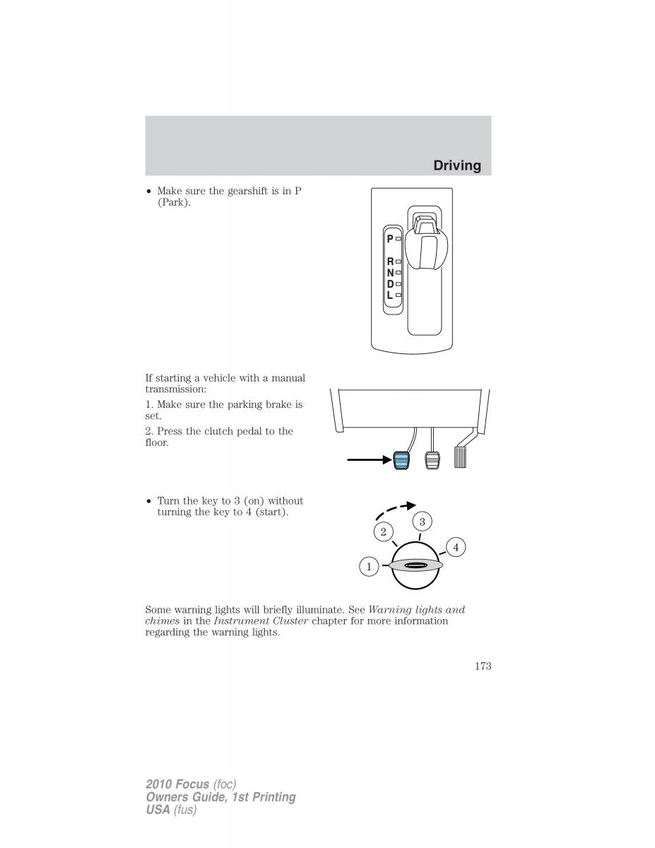 Ford Focus II 2 owners manual / page 173