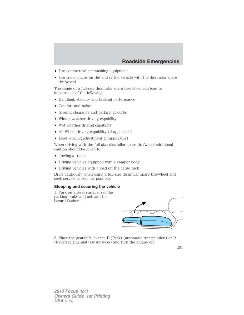 Ford Focus II 2 owners manual / page 201