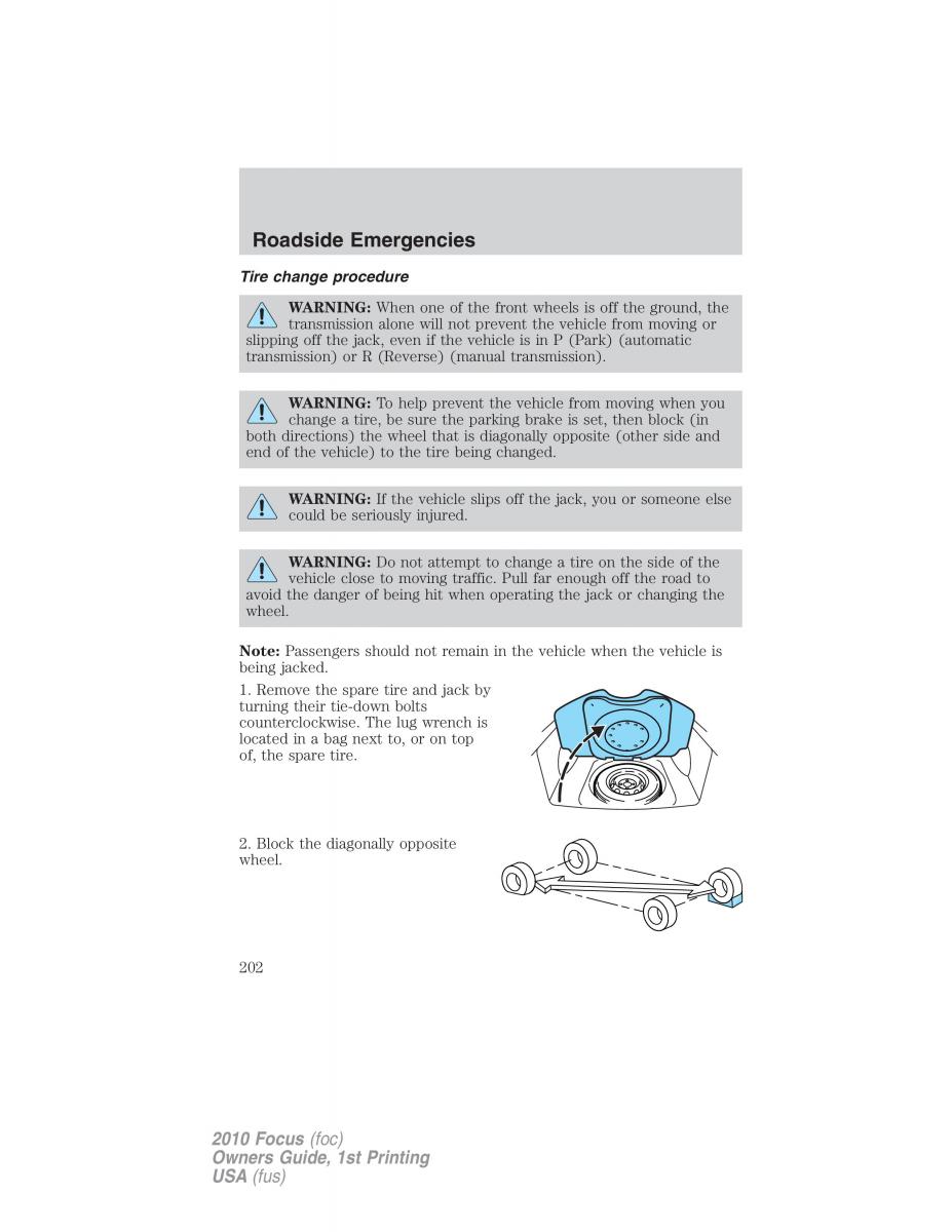 Ford Focus II 2 owners manual / page 202