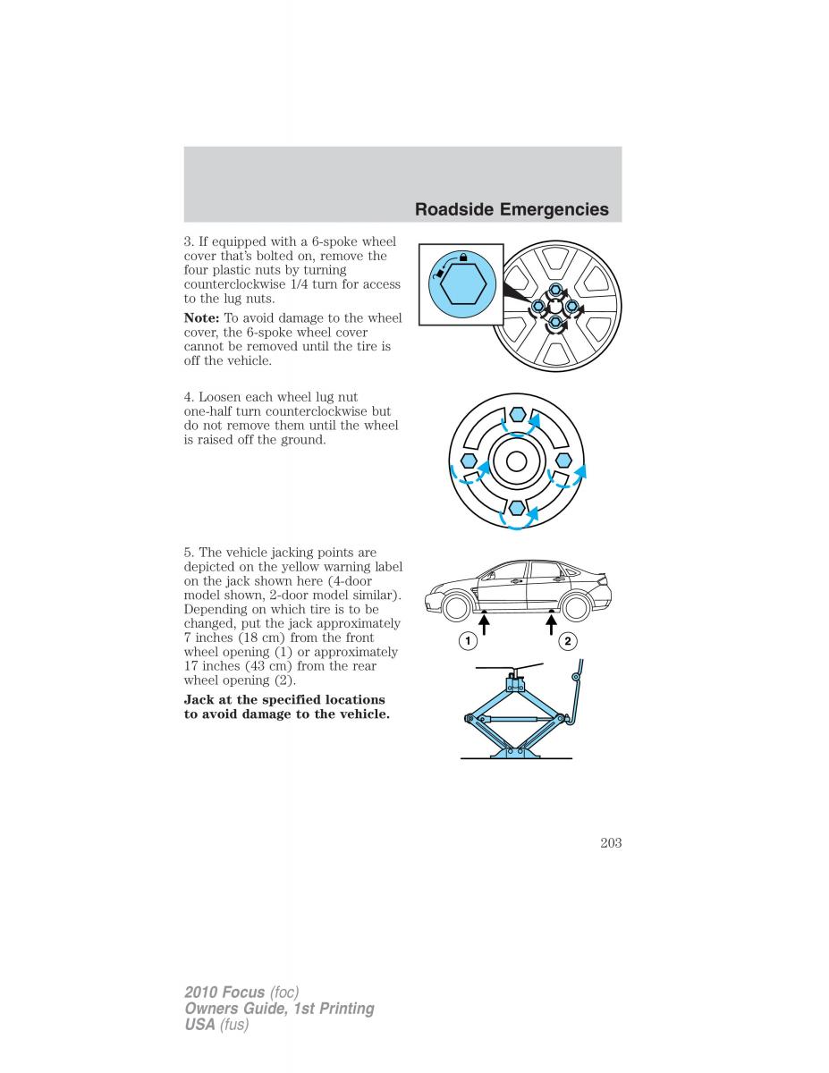 Ford Focus II 2 owners manual / page 203