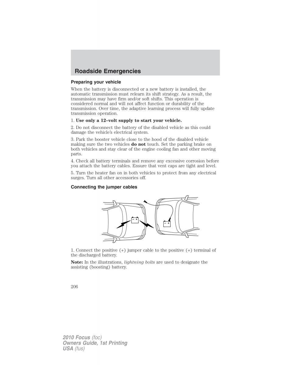 Ford Focus II 2 owners manual / page 206