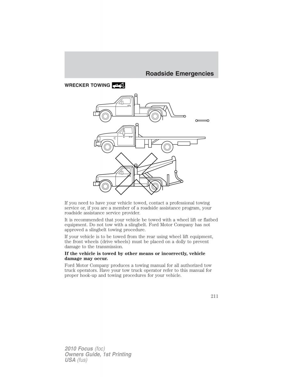 Ford Focus II 2 owners manual / page 211