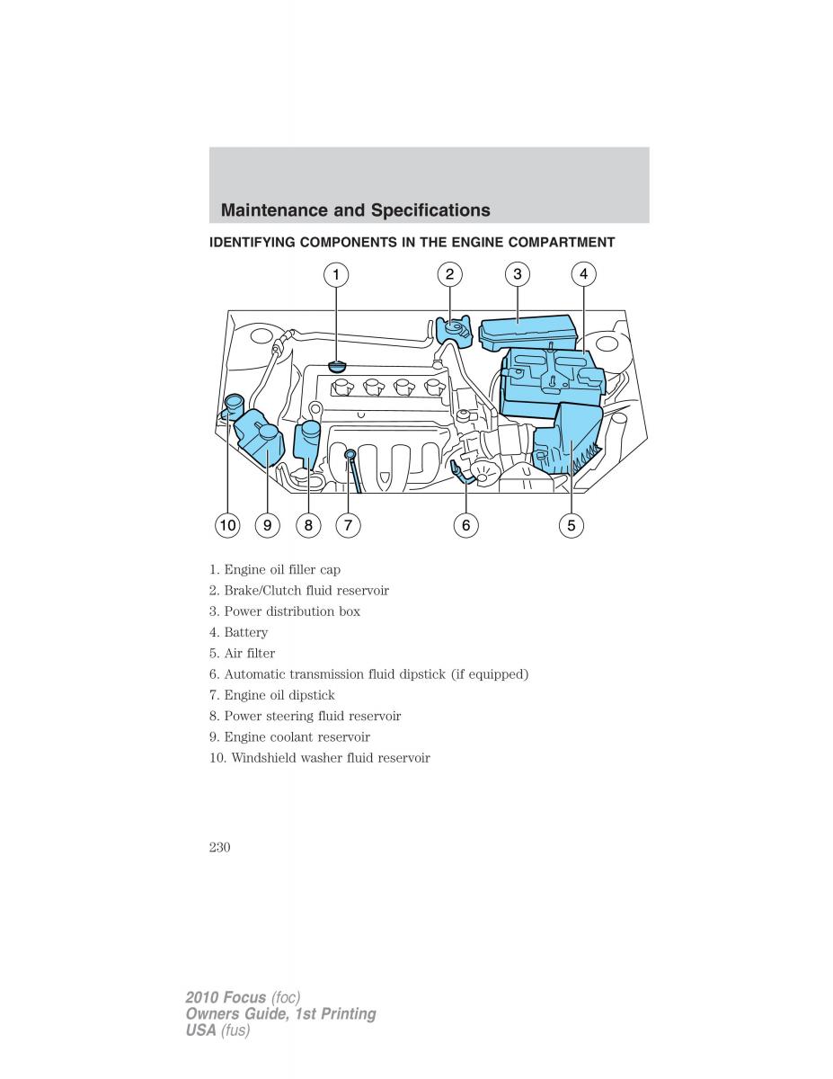 Ford Focus II 2 owners manual / page 230