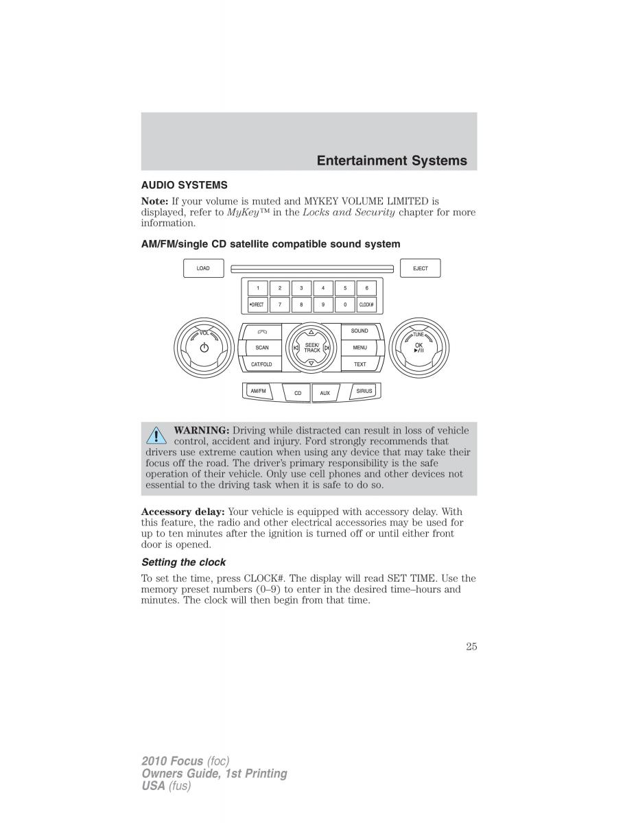 Ford Focus II 2 owners manual / page 25