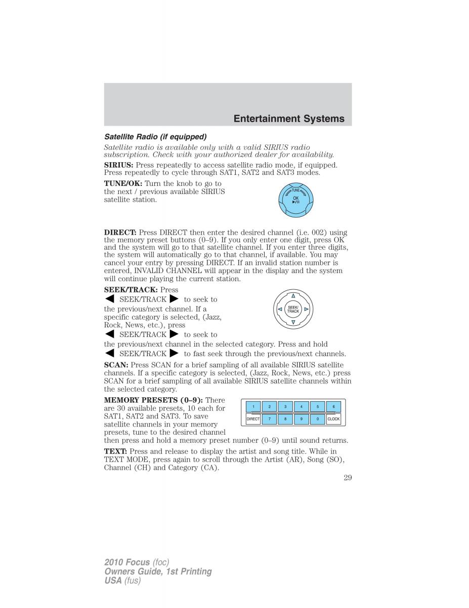 Ford Focus II 2 owners manual / page 29