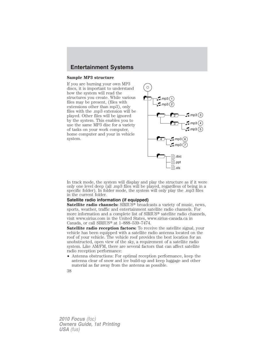 Ford Focus II 2 owners manual / page 38