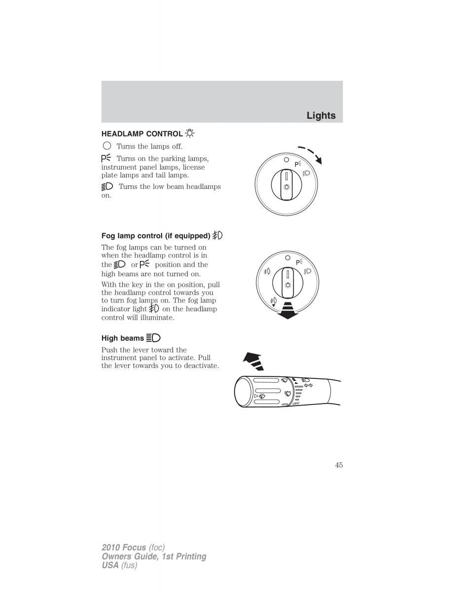 Ford Focus II 2 owners manual / page 45