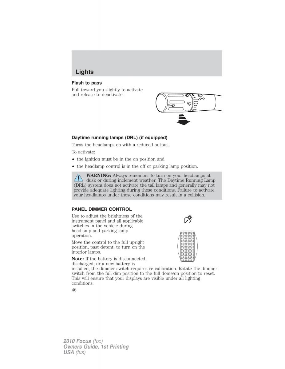 Ford Focus II 2 owners manual / page 46