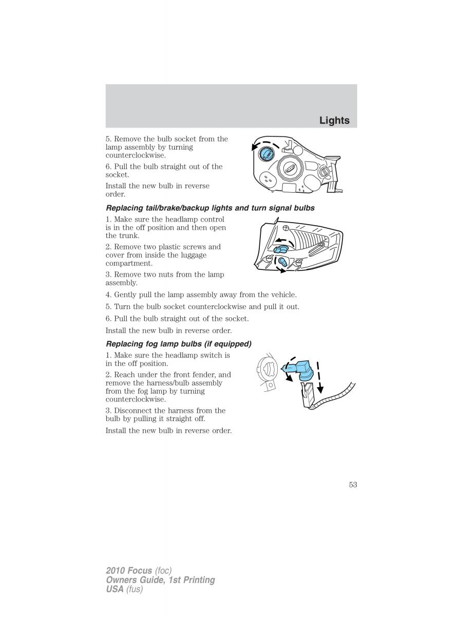 Ford Focus II 2 owners manual / page 53