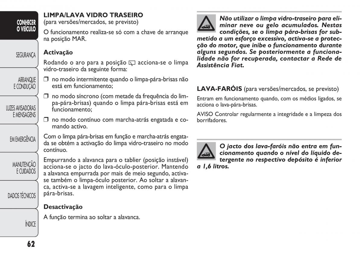 Fiat Doblo II 2 manual del propietario / page 66