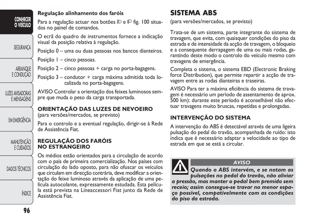 Fiat Doblo II 2 manual del propietario / page 100