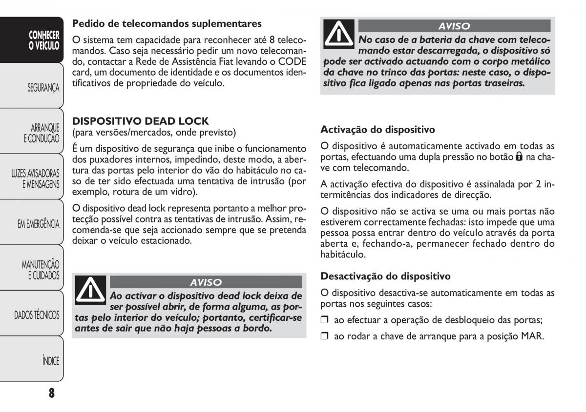 Fiat Doblo II 2 manual del propietario / page 12