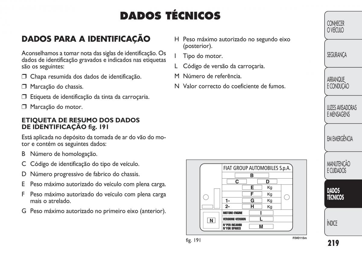 Fiat Doblo II 2 manual del propietario / page 223