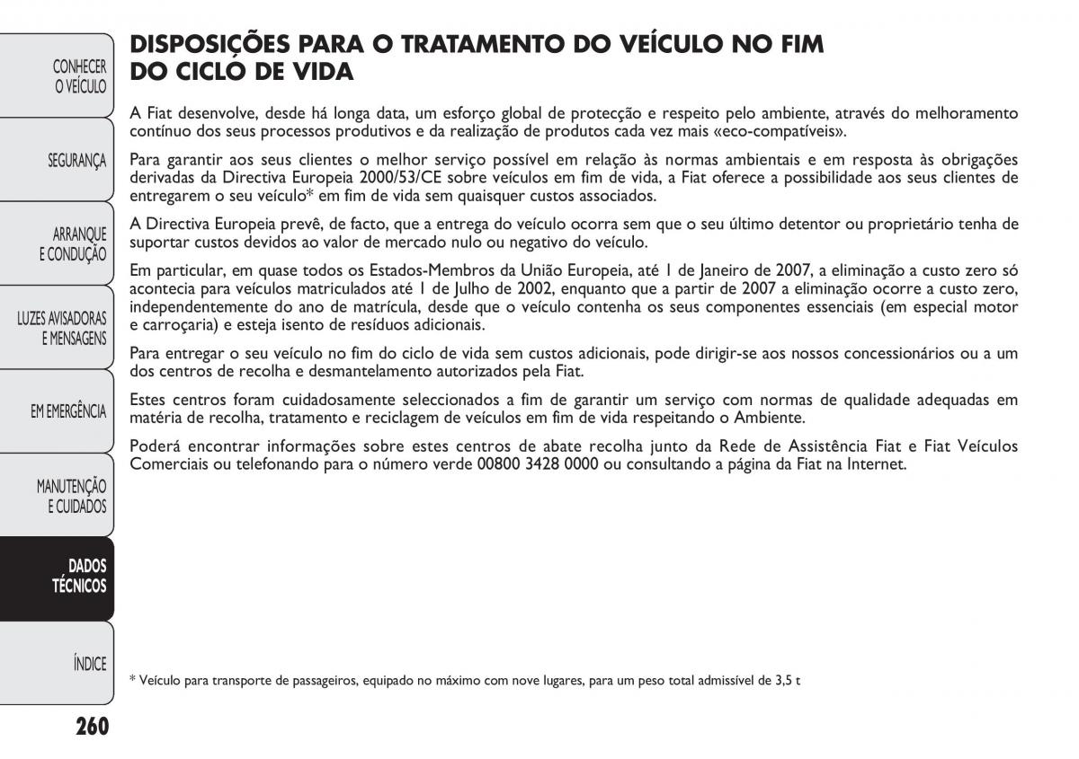 Fiat Doblo II 2 manual del propietario / page 264