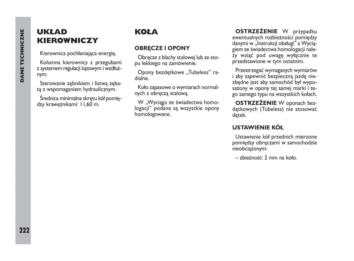 Fiat Ulysee II 2 instrukcja obslugi / page 223