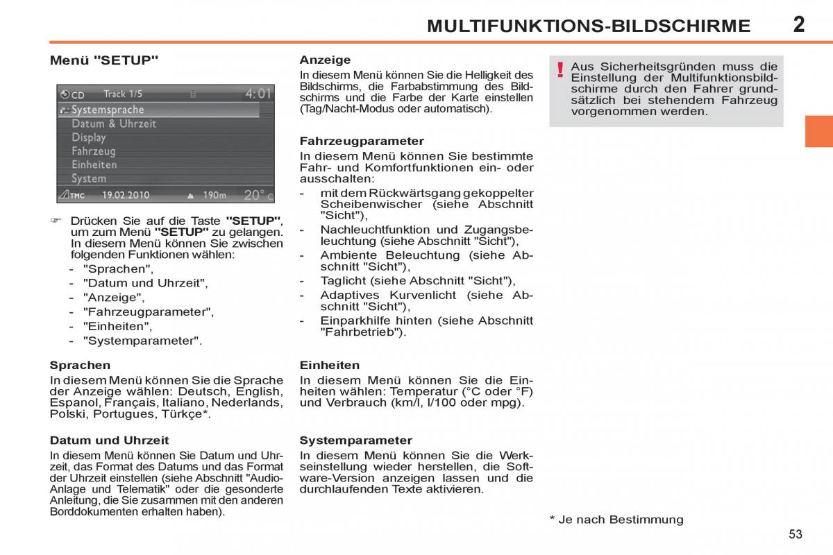 Peugeot 308 SW I 1 Handbuch / page 55