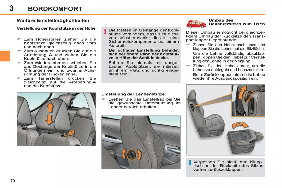 Peugeot 308 SW I 1 Handbuch / page 72