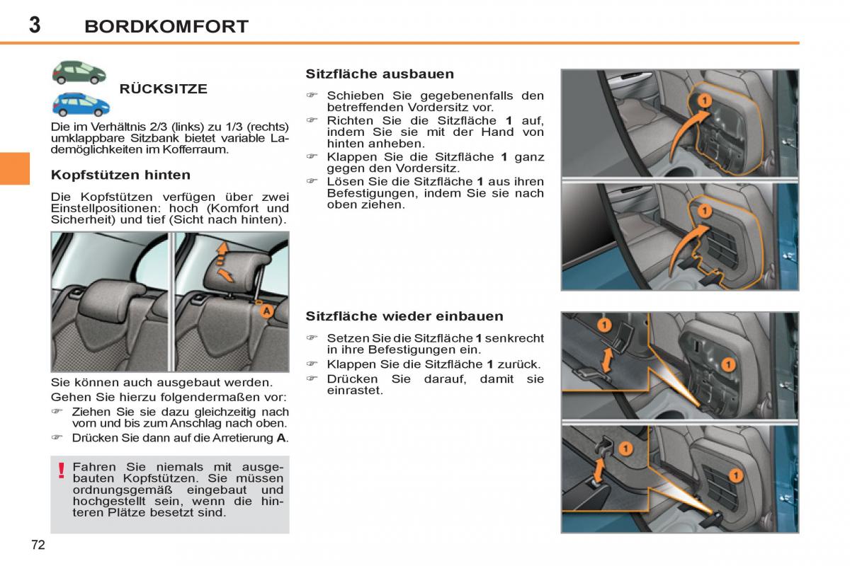 Peugeot 308 SW I 1 Handbuch / page 74