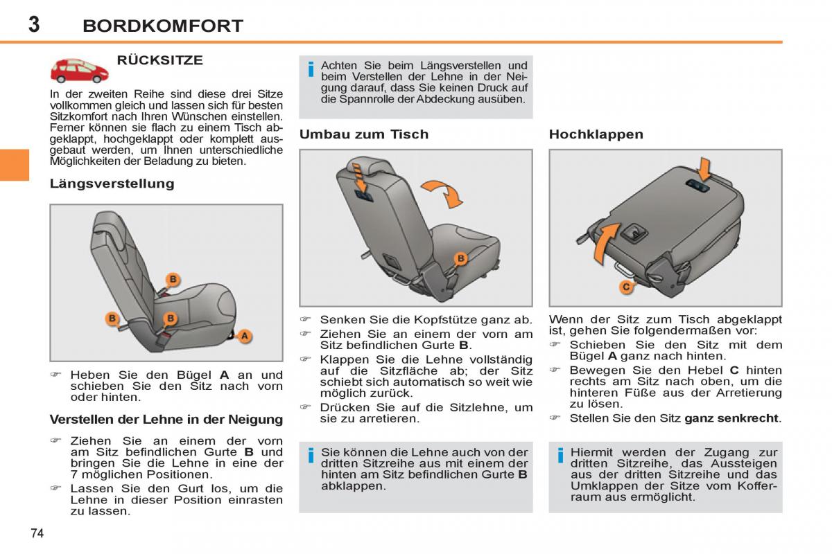 Peugeot 308 SW I 1 Handbuch / page 76