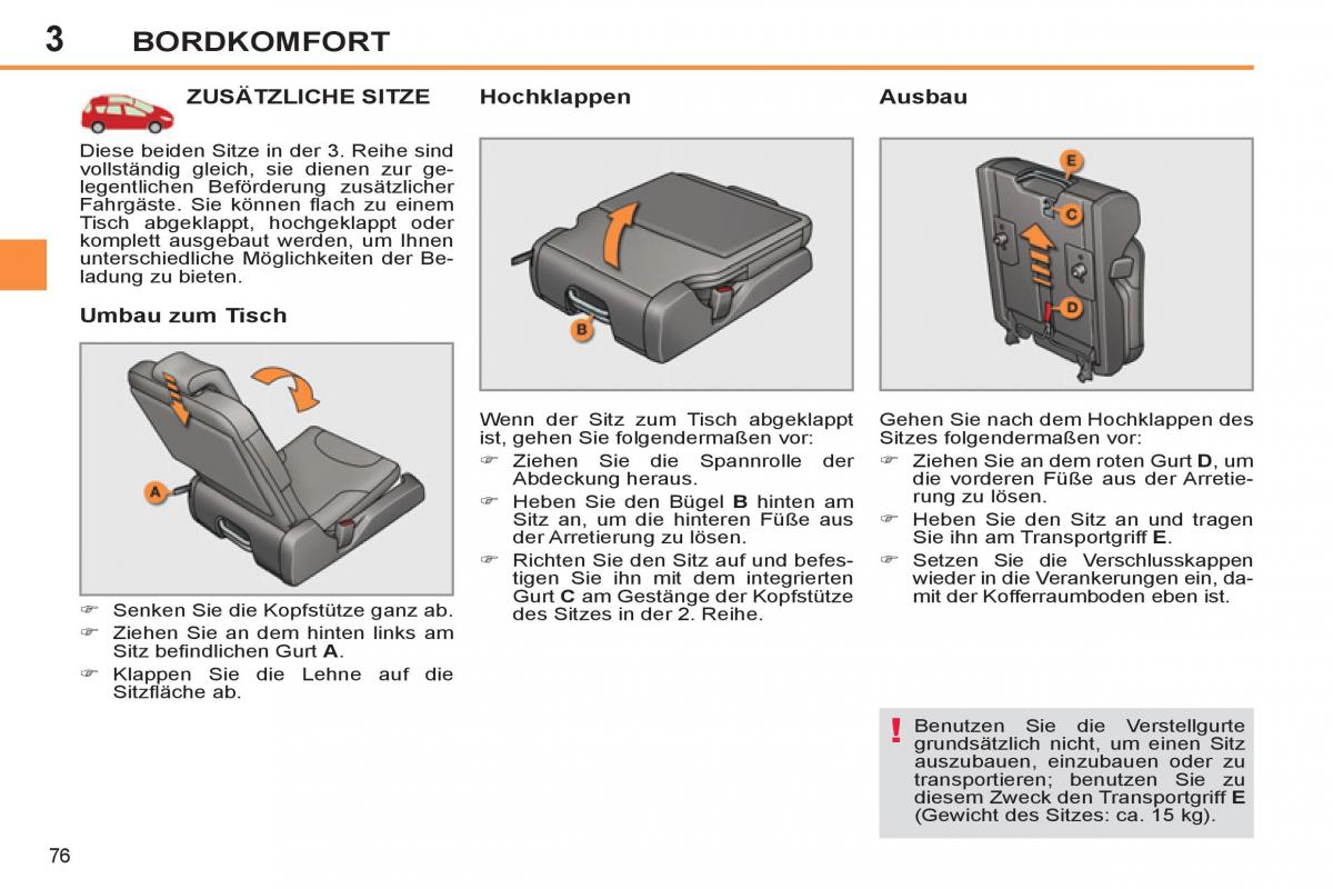 Peugeot 308 SW I 1 Handbuch / page 78