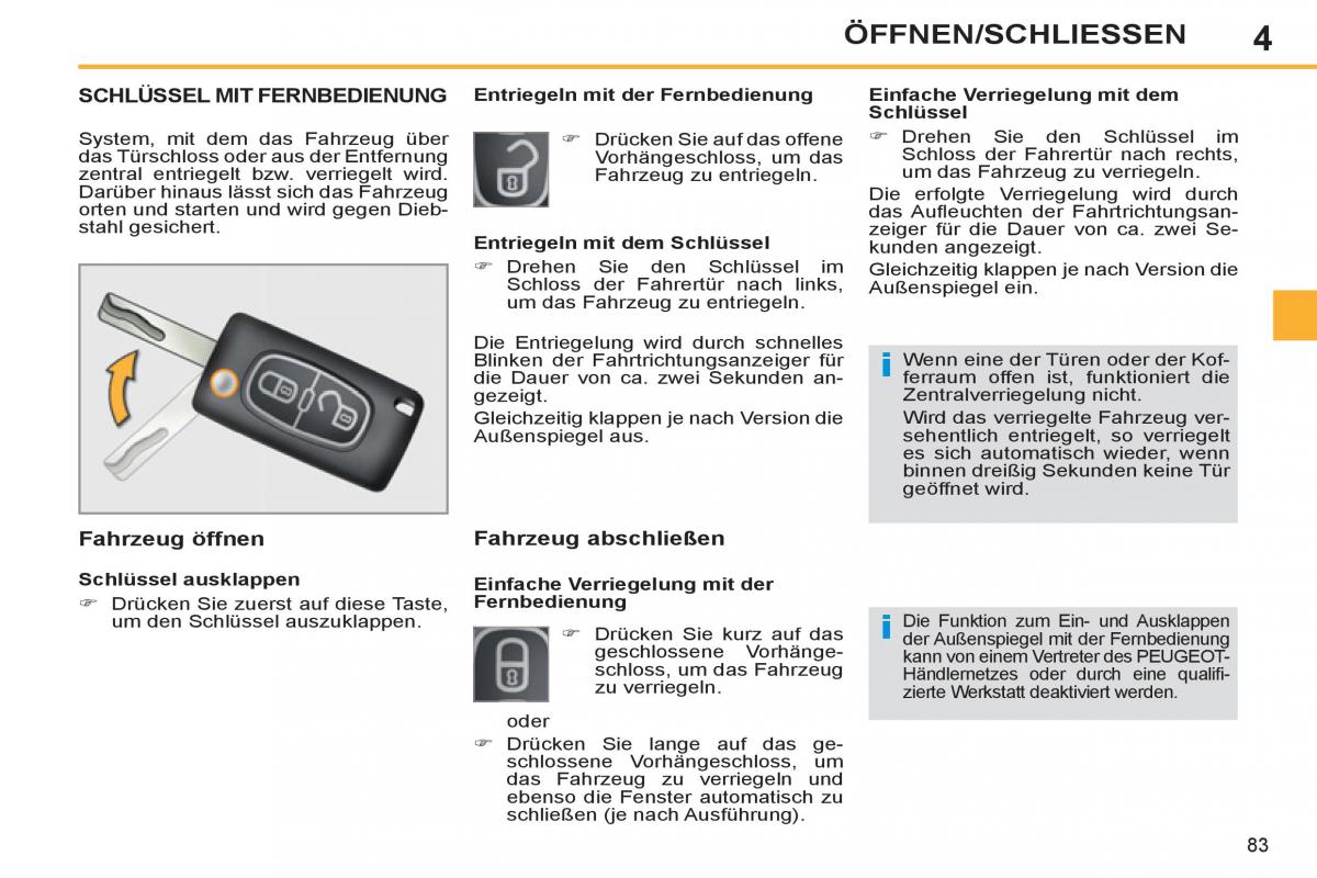 Peugeot 308 SW I 1 Handbuch / page 85