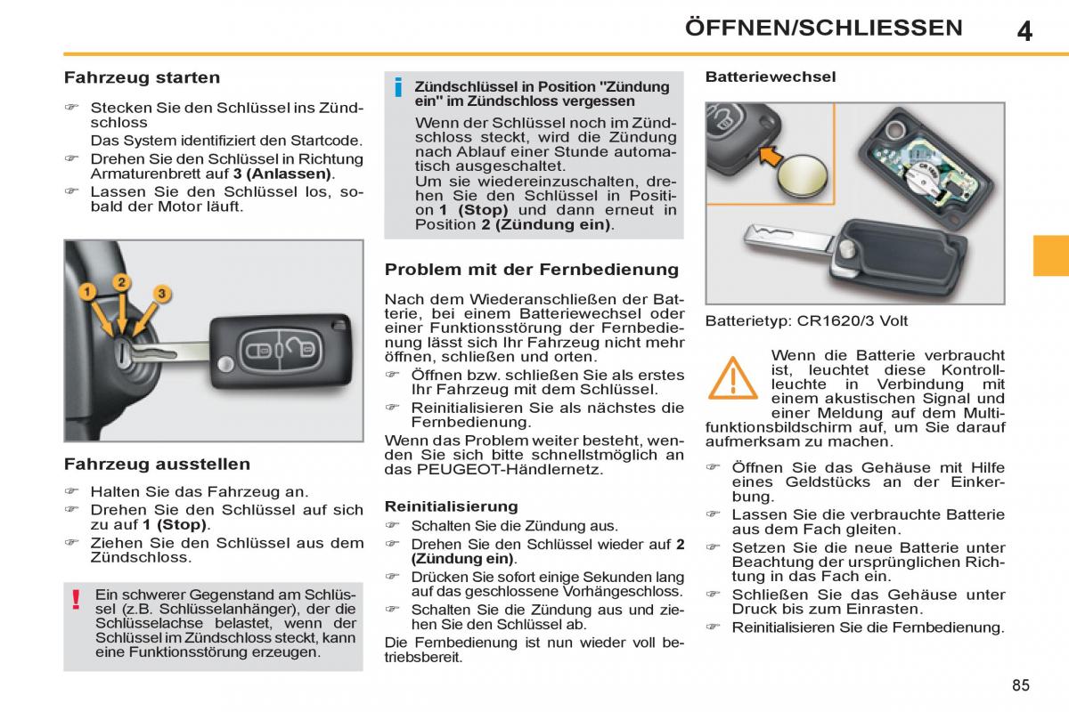 Peugeot 308 SW I 1 Handbuch / page 87