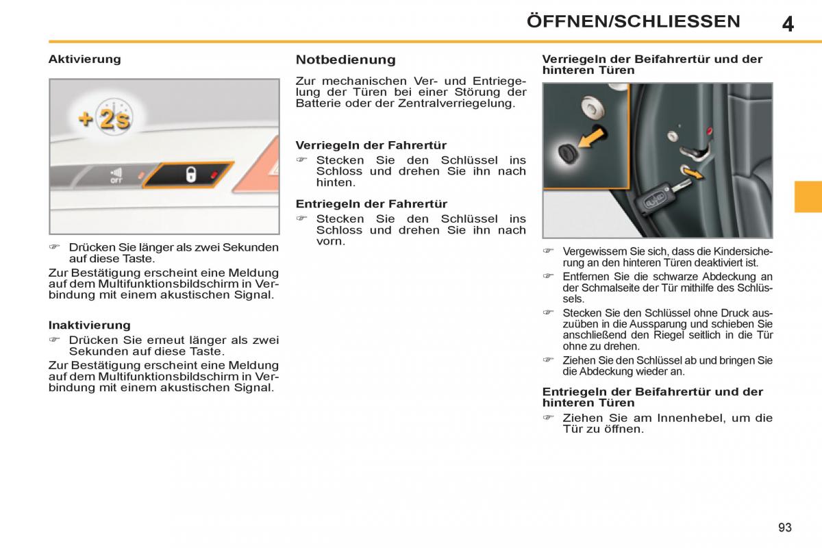 Peugeot 308 SW I 1 Handbuch / page 95