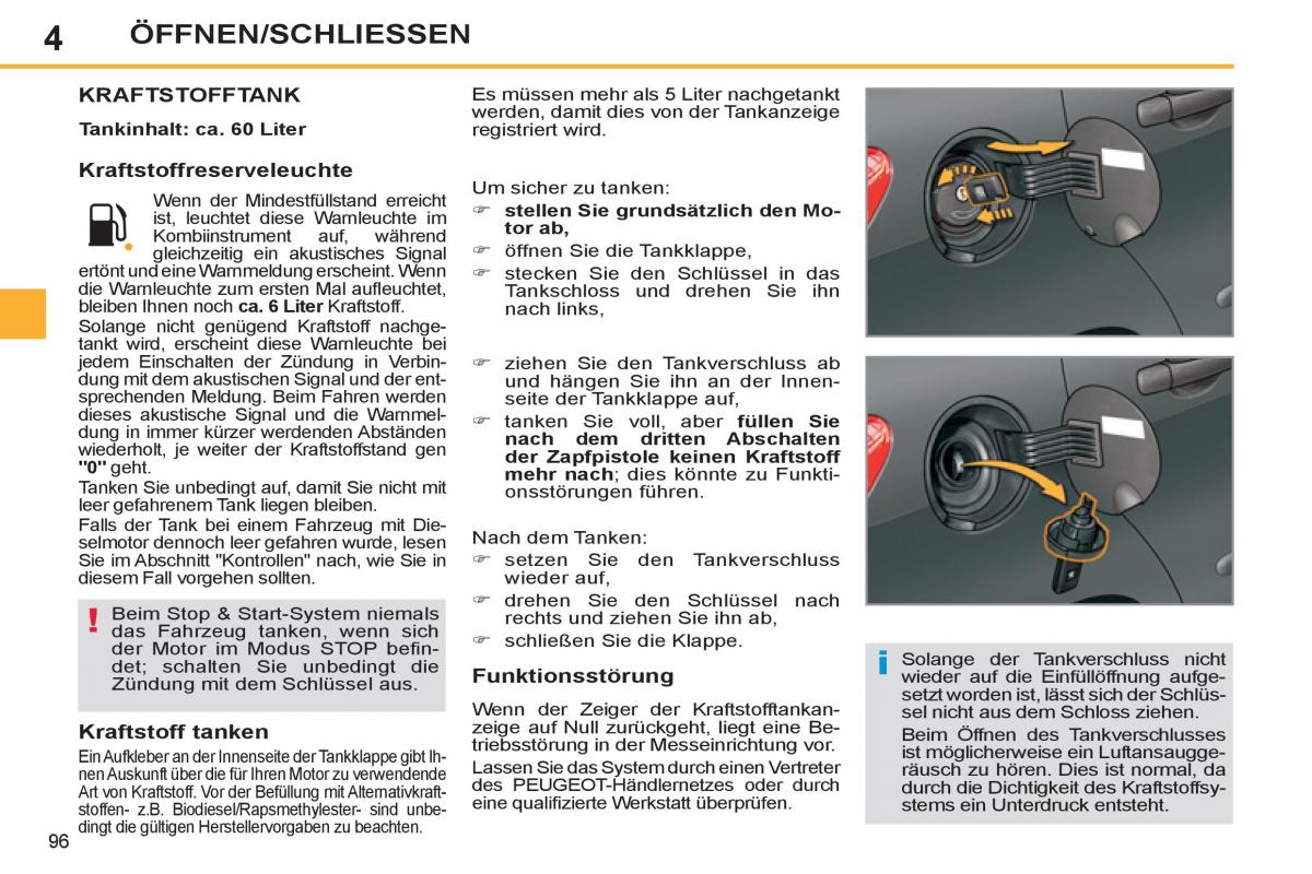 Peugeot 308 SW I 1 Handbuch / page 98