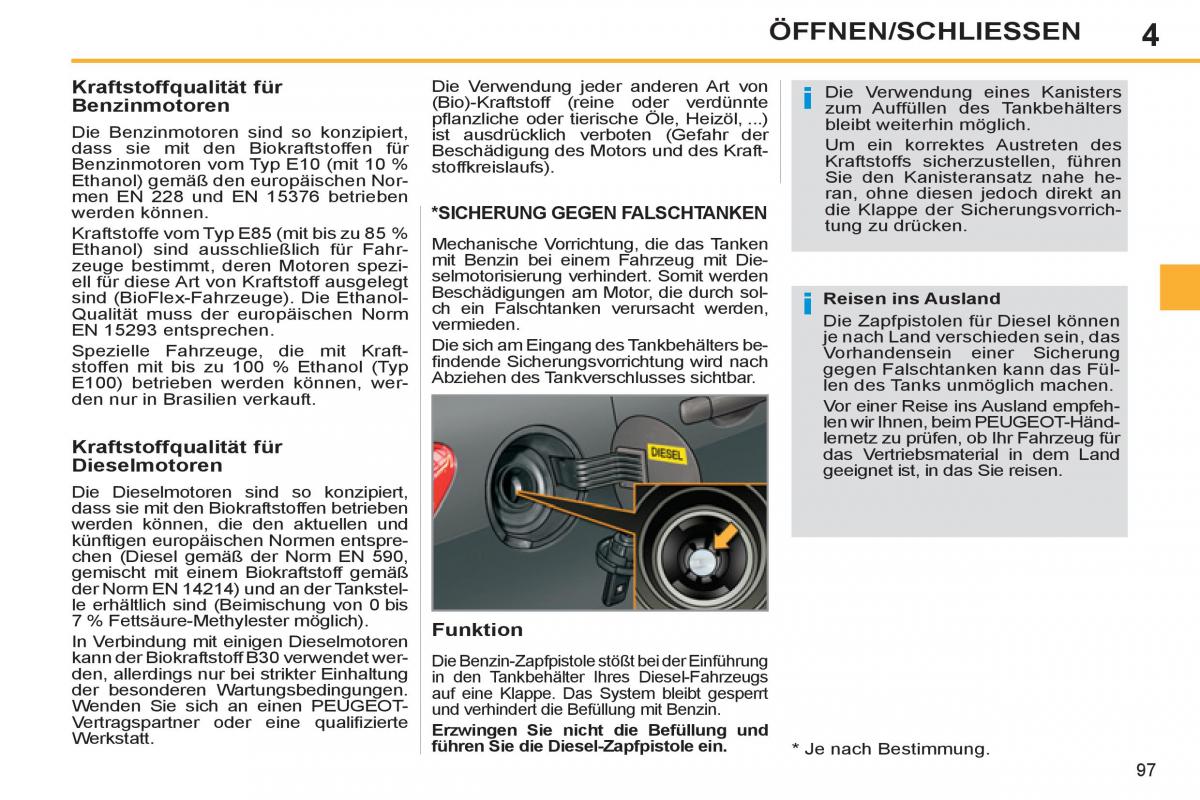 Peugeot 308 SW I 1 Handbuch / page 99