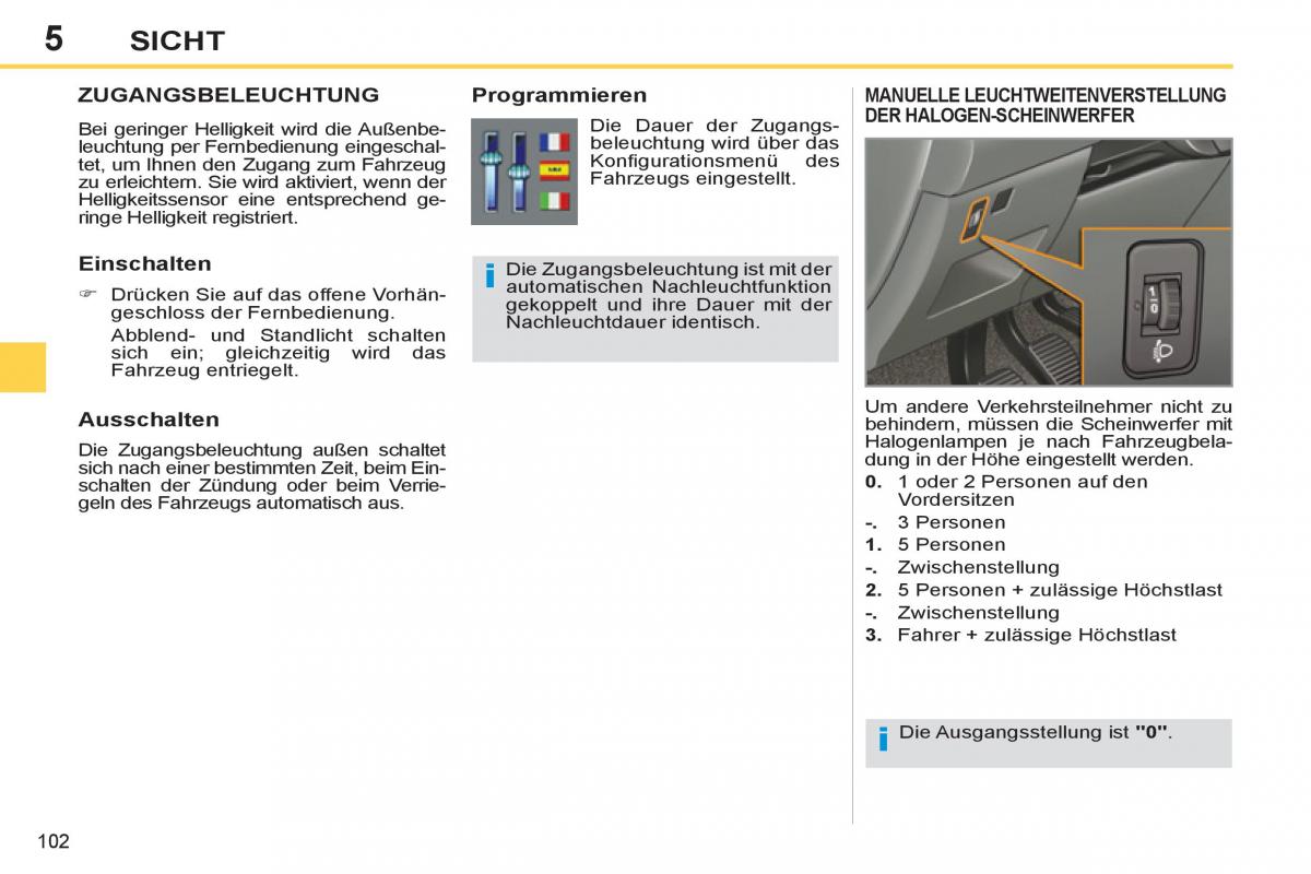 Peugeot 308 SW I 1 Handbuch / page 104