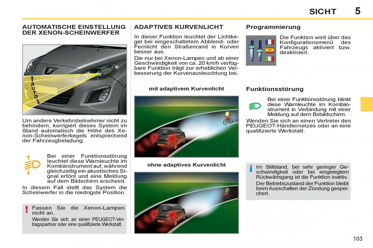 Peugeot 308 SW I 1 Handbuch / page 105