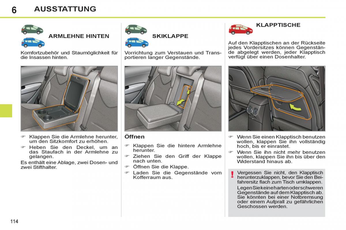 Peugeot 308 SW I 1 Handbuch / page 116