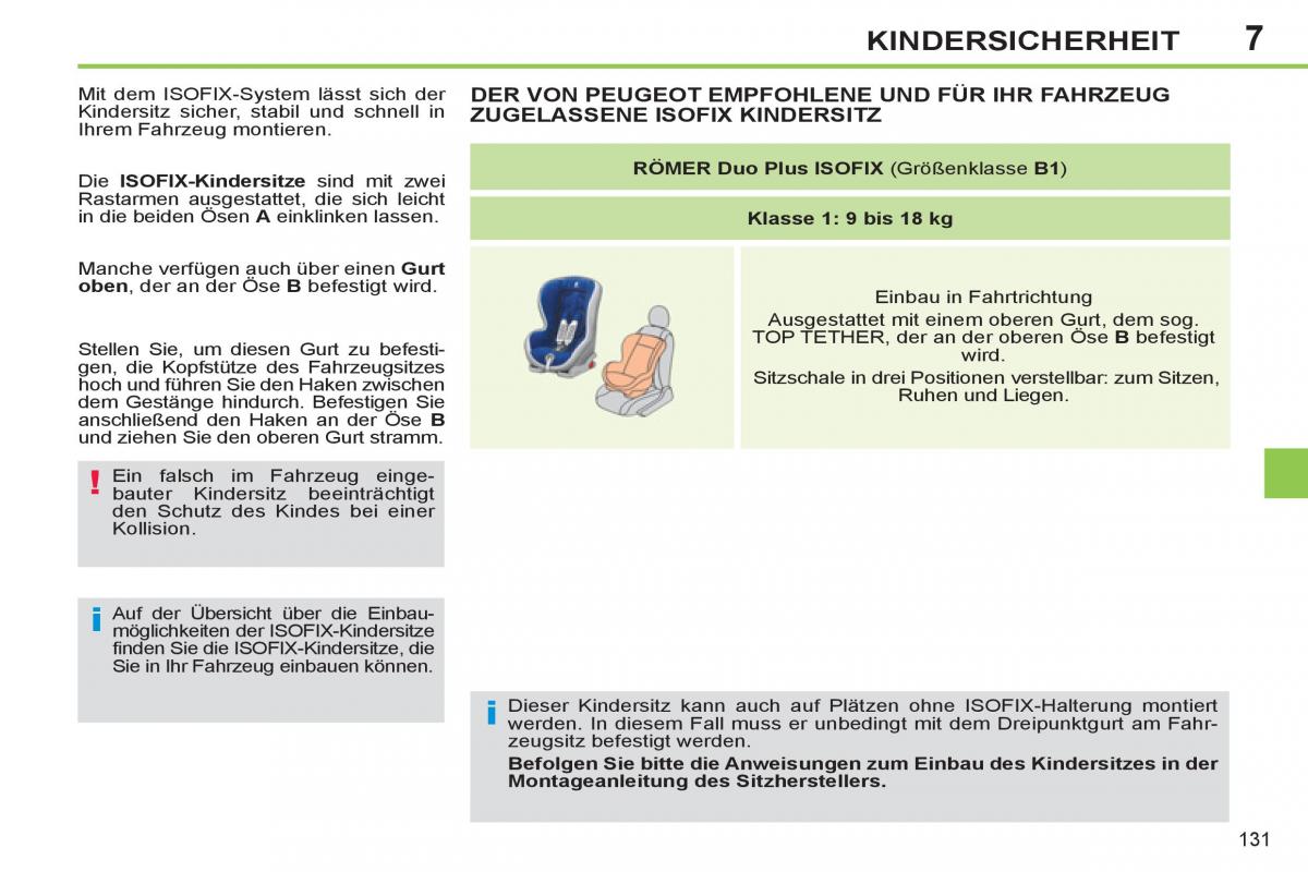 Peugeot 308 SW I 1 Handbuch / page 133